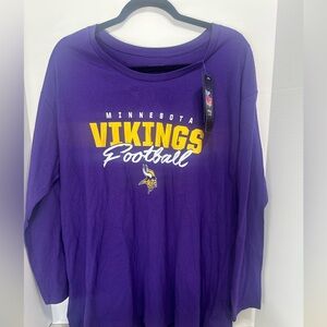 Minnesota Vikings Purple Long Sleeve Shirt Size XL NWT